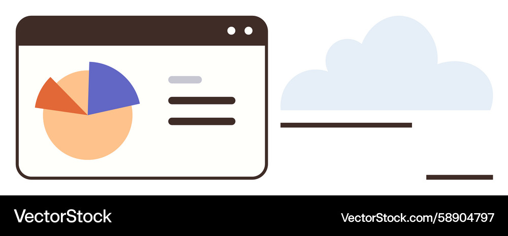 Data Analytics Dashboard with Cloud Vector Image