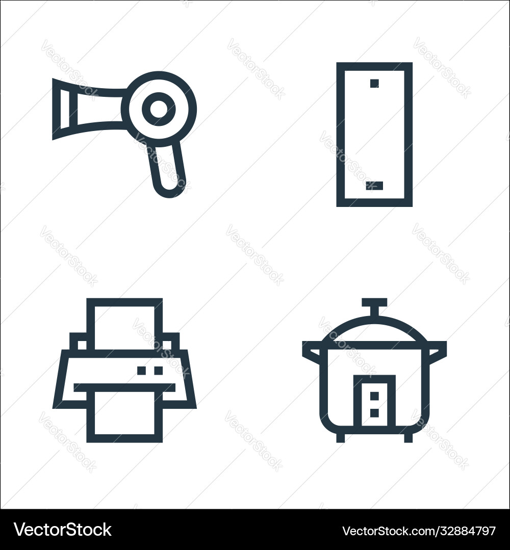 Electronics line icons linear set quality Electronics line icons linear set quality vector image