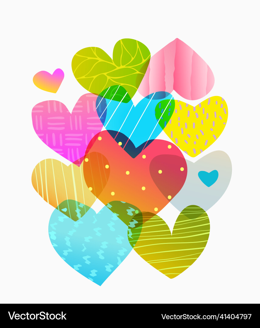 Heart shapes abstract contemporary collage design Heart shapes abstract contemporary collage design vector image