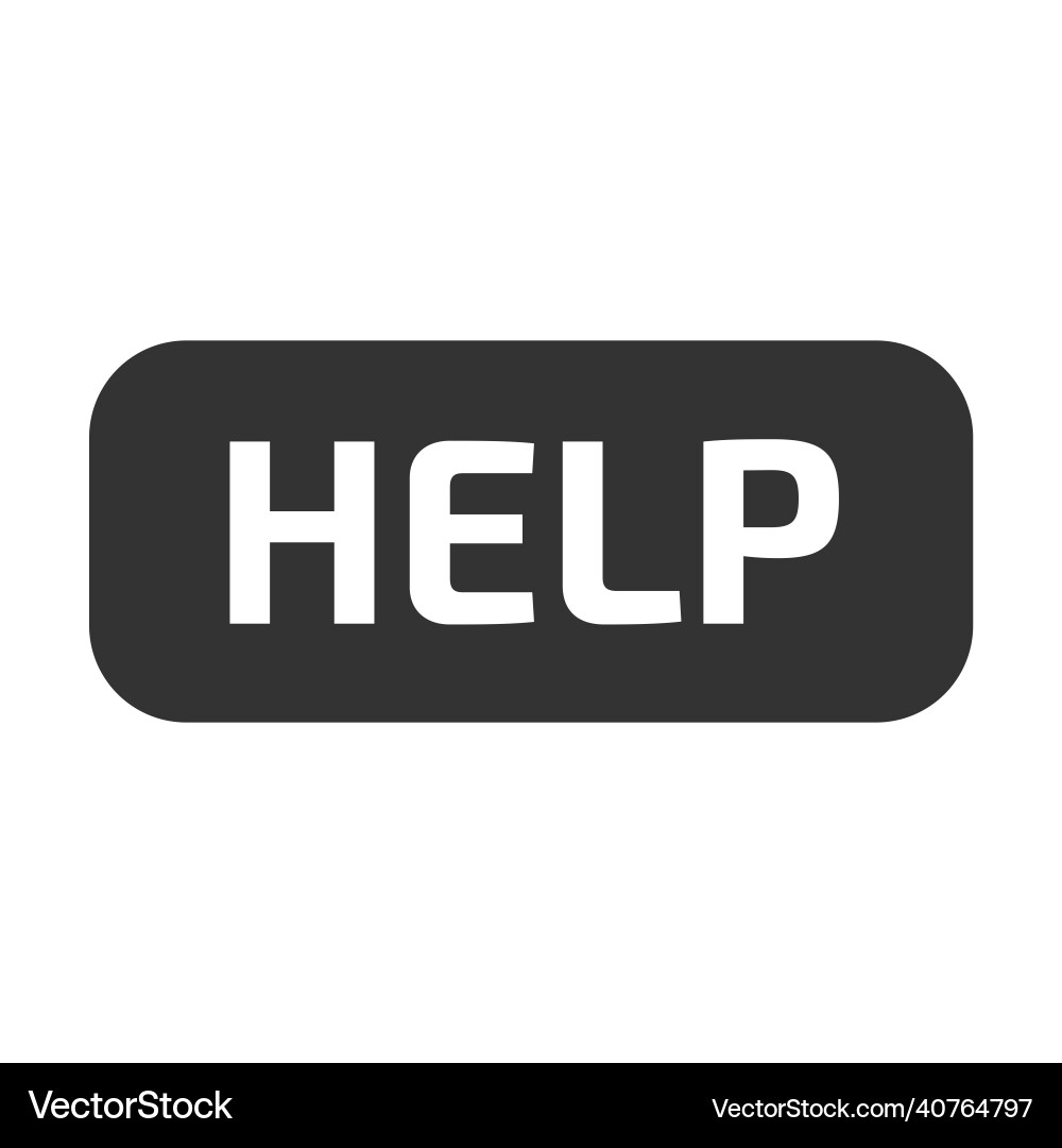 Help button icon isolated on white Vector Image