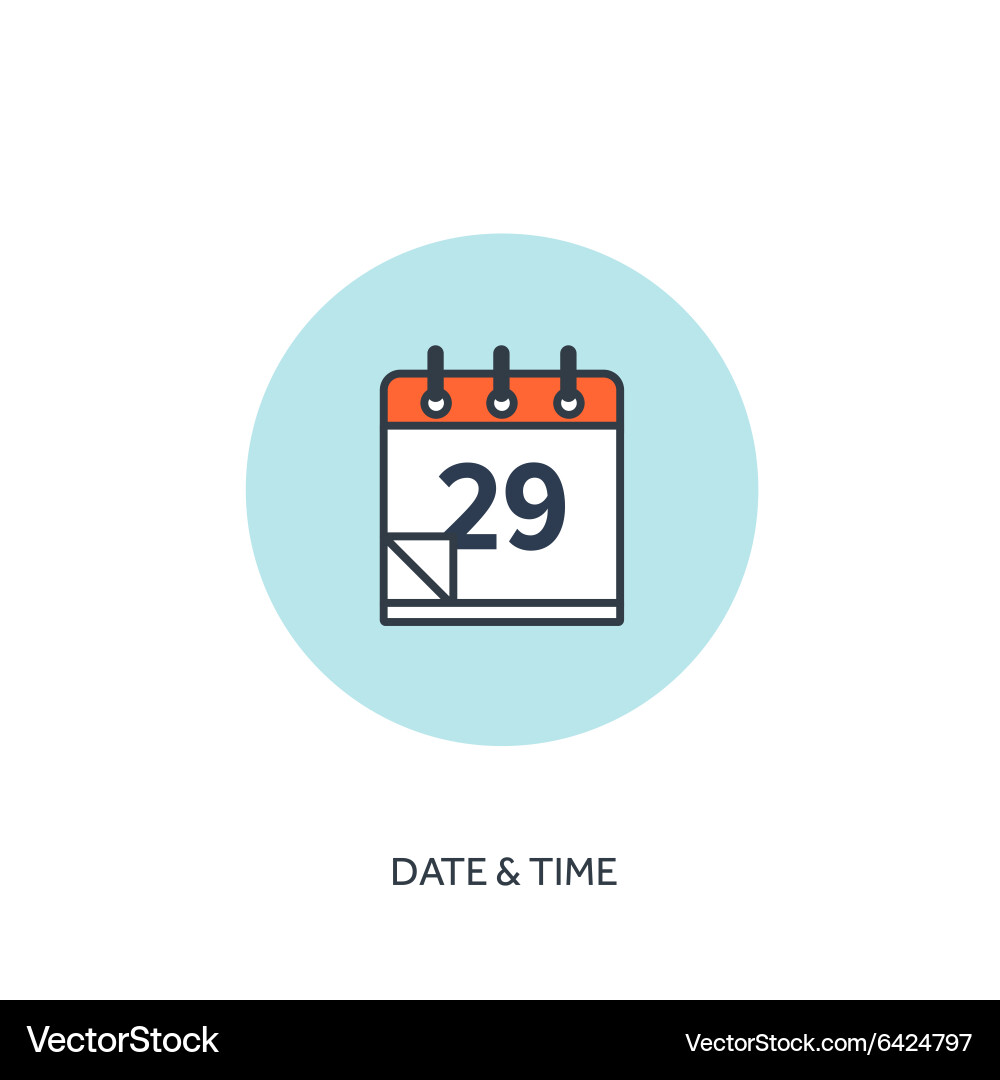Kalender gefütterte Symbol Datum Vektorbild