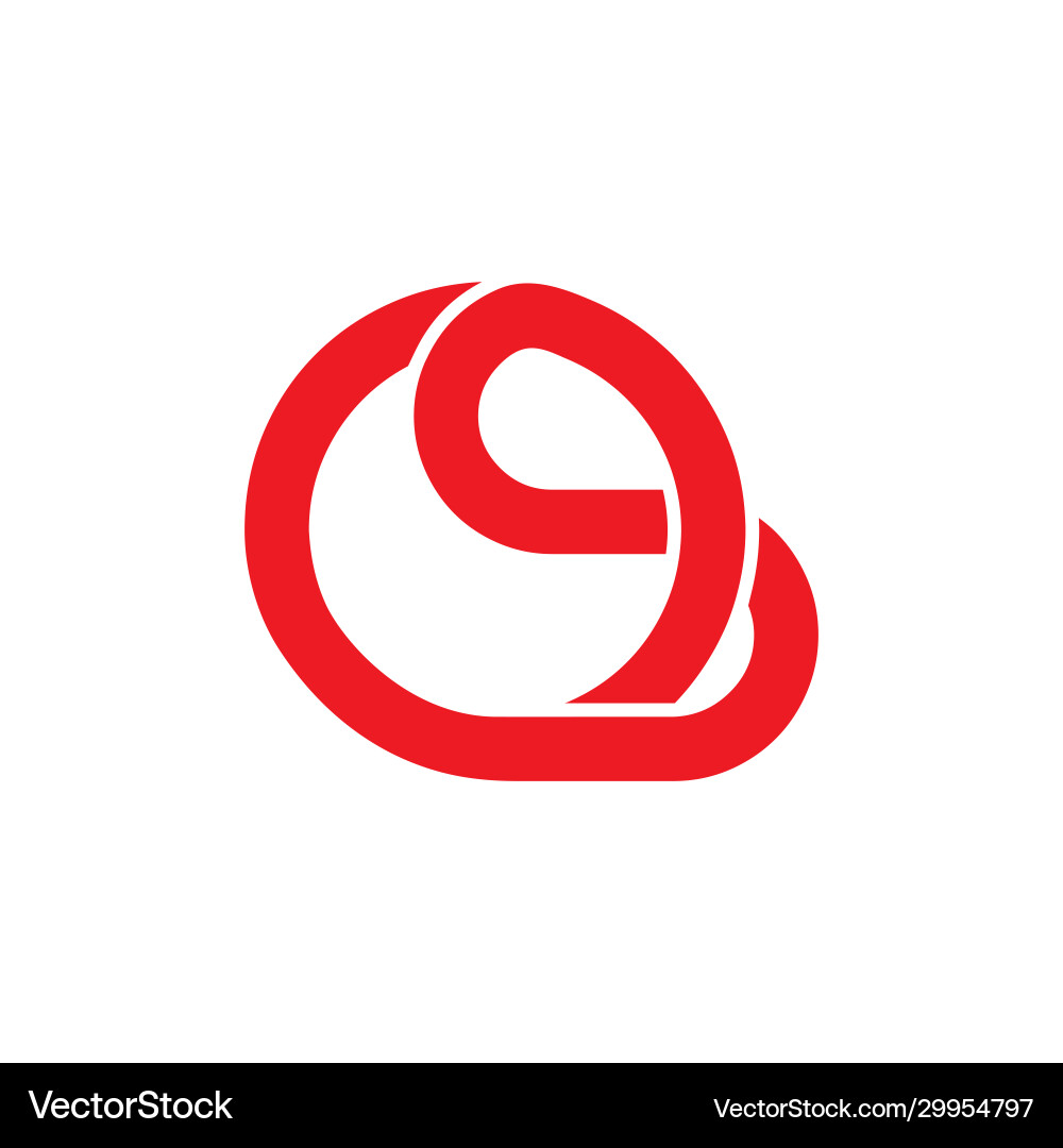 Letters os linked overlapping line simple logo vector image