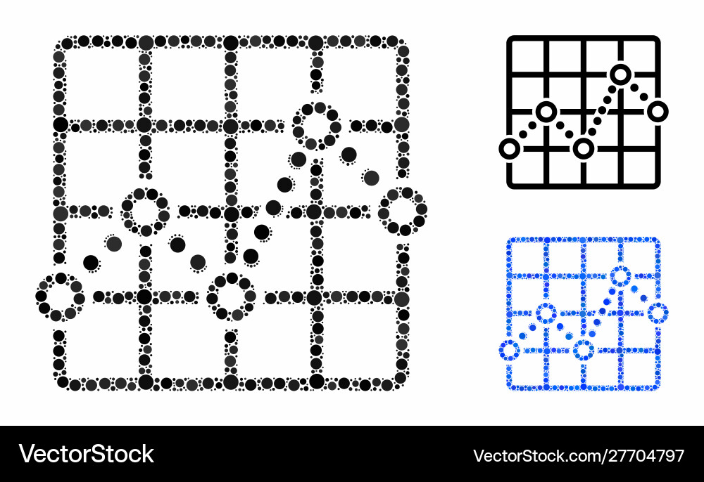 Line plot composition icon circles Line plot composition icon circles vector image