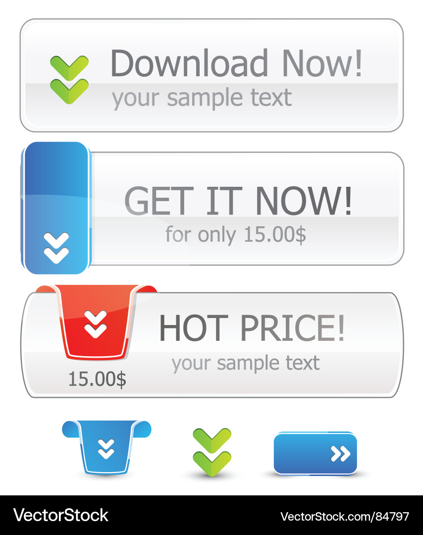 Modern Button Template Vector Image