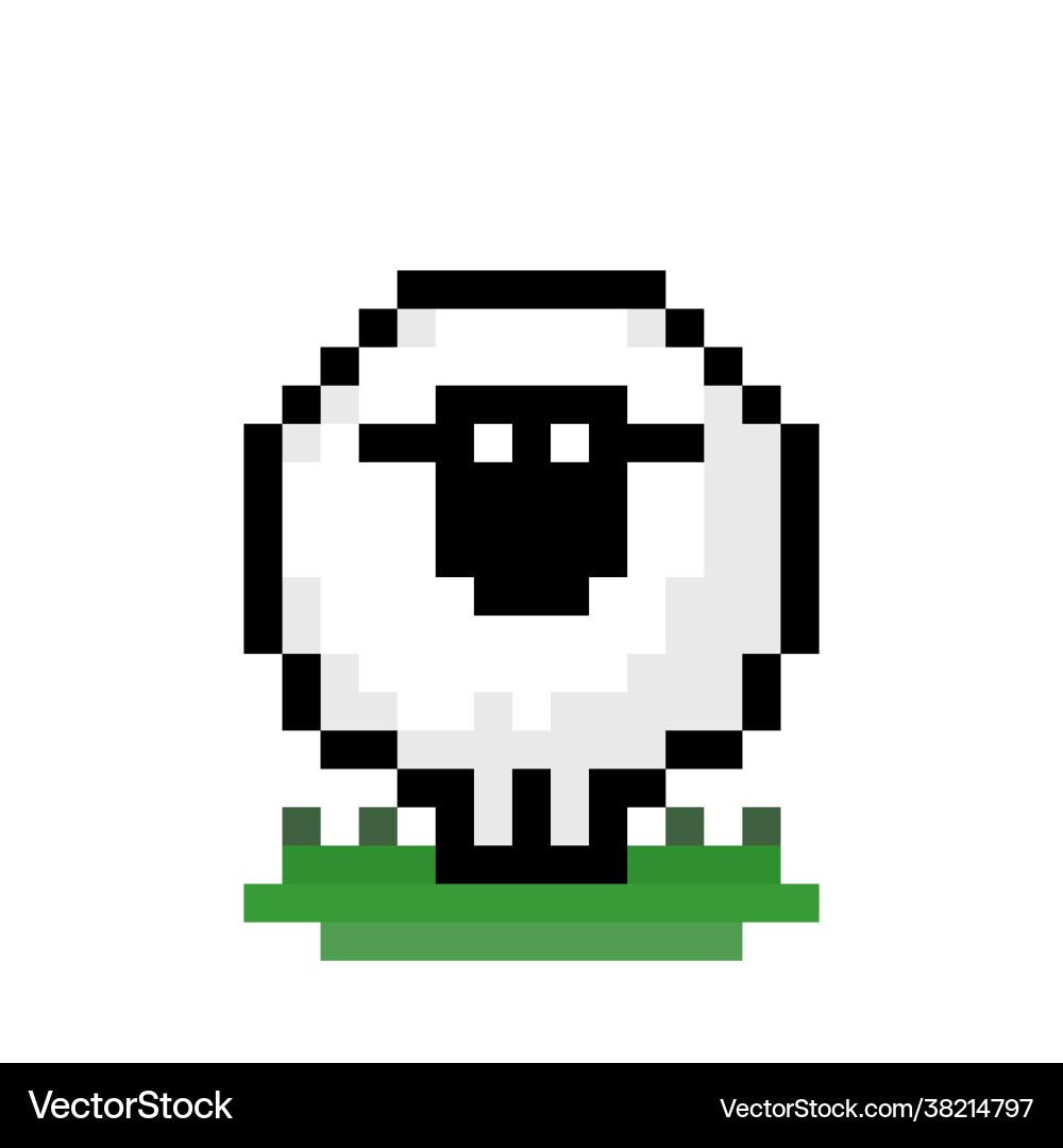Pixel sheep image for 8 bit game assets Pixel sheep image for 8 bit game assets Vector Image