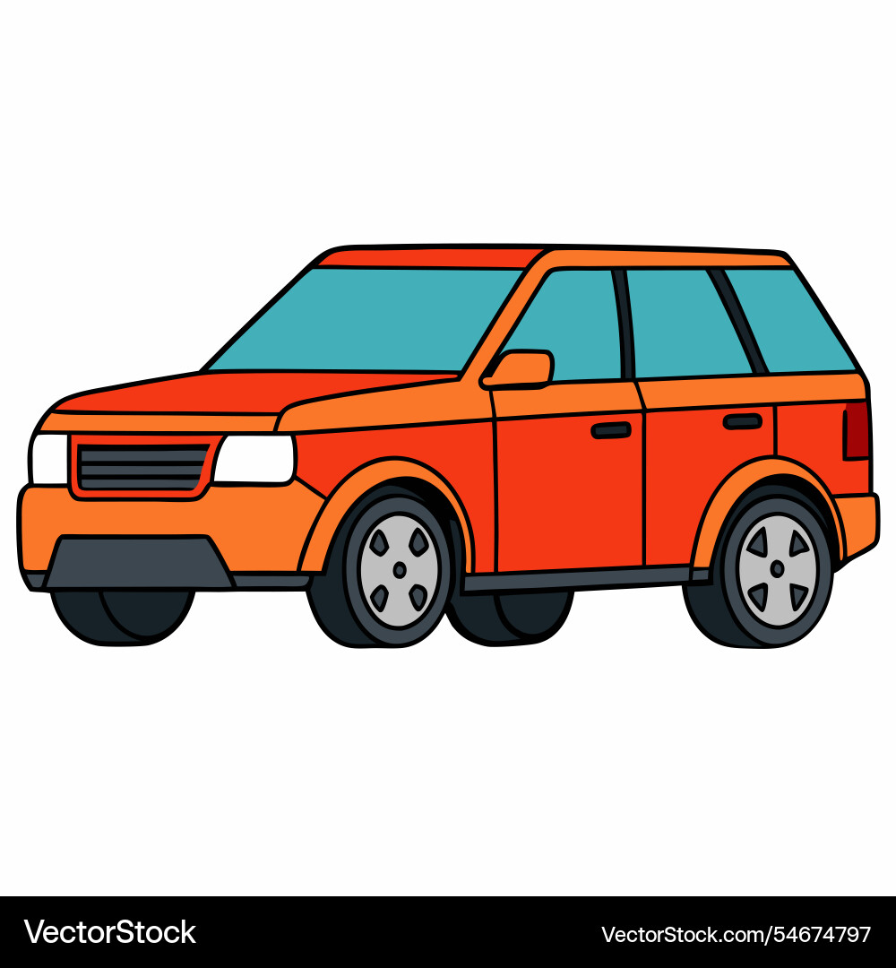 Range rover car flat design Royalty Free Vector Image