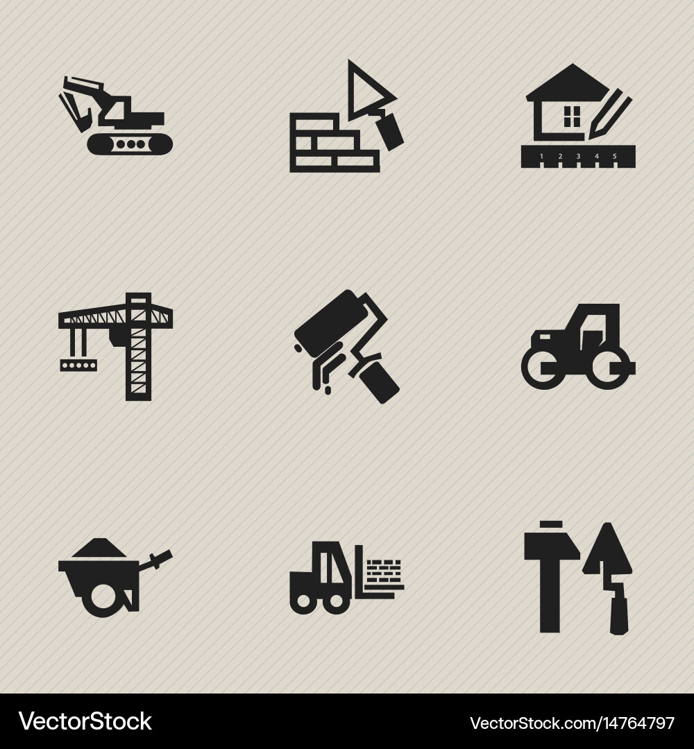 Set of 9 editable structure icons includes vector image