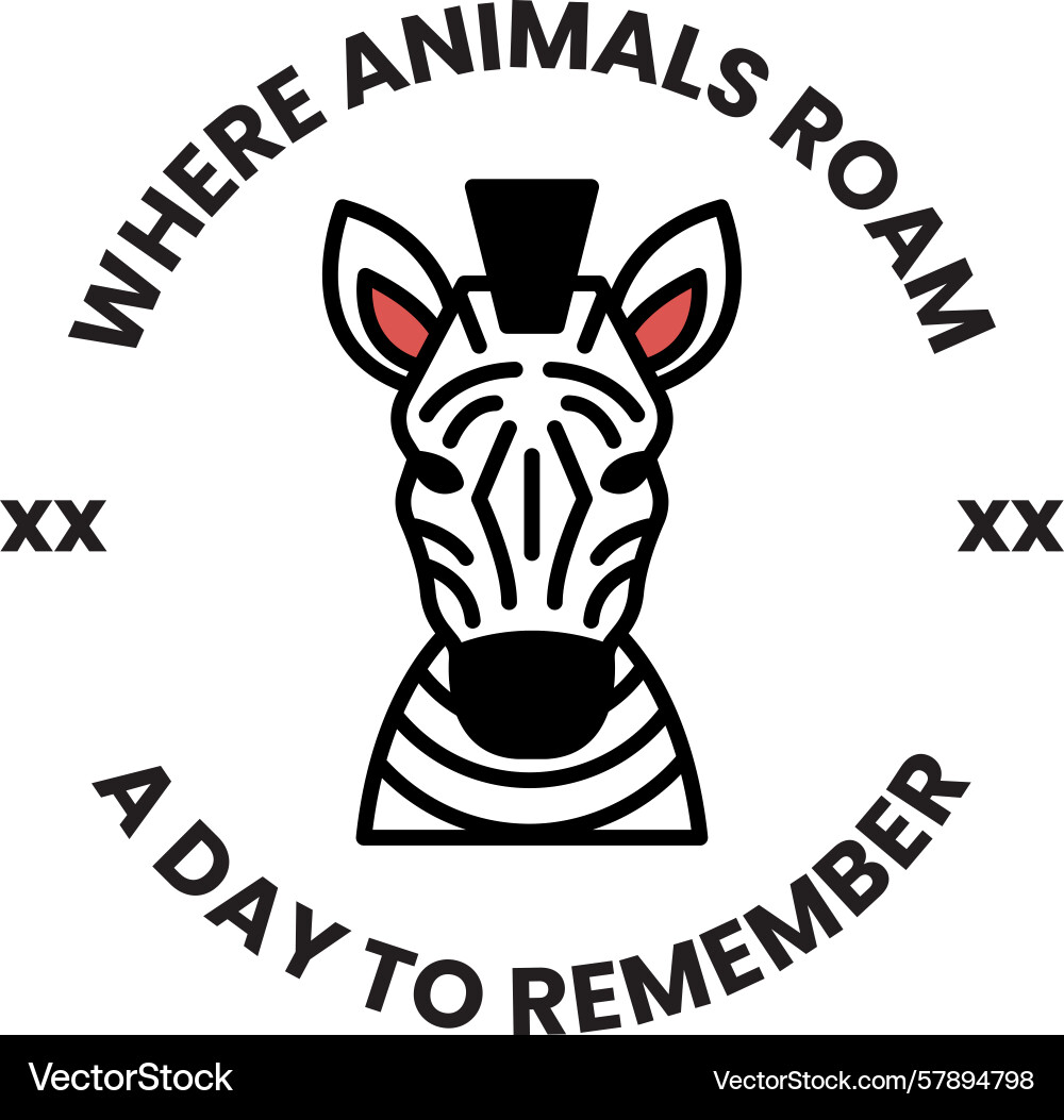 A zebra is the main subject of image Vector Image