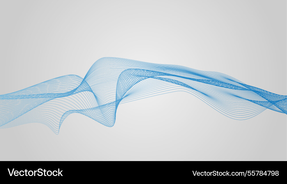 Abstrakter Hintergrund 3d dynamische blaue Linie Welle Vektorbild
