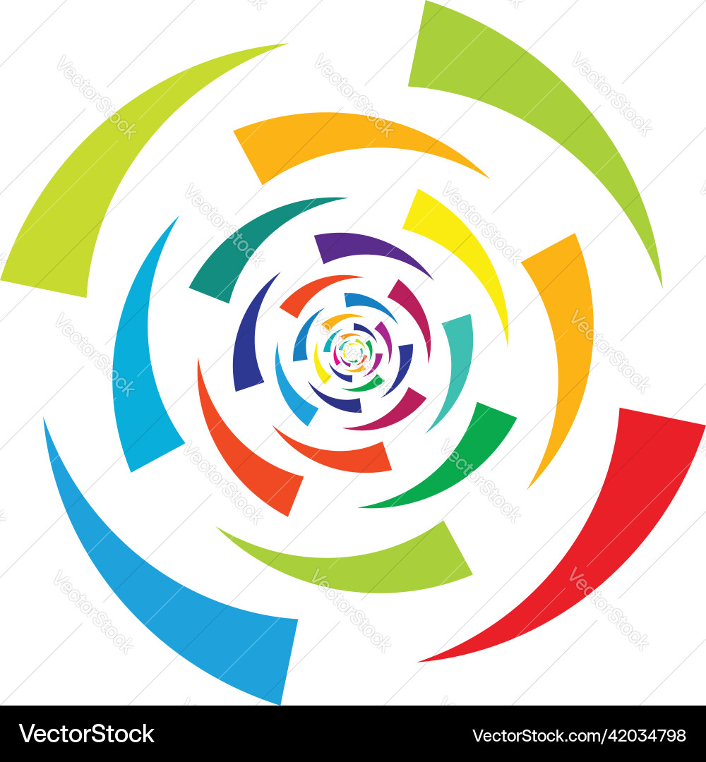 Concentric radial lines circles icon segmented Vector Image