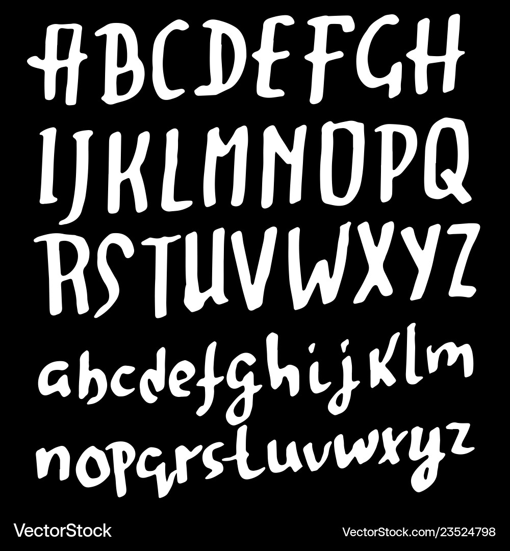 Doodle simple grunge Schrifthand gezeichnete Buchstaben Vektorbild