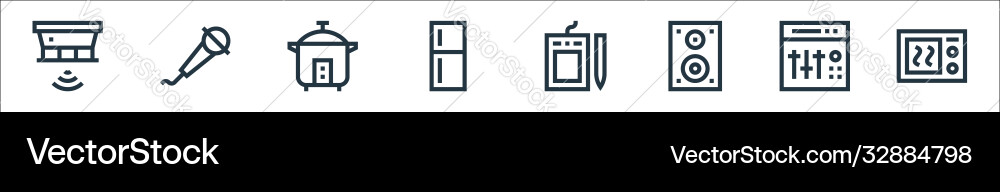 Electronics line icons linear set quality Electronics line icons linear set quality Vector Image