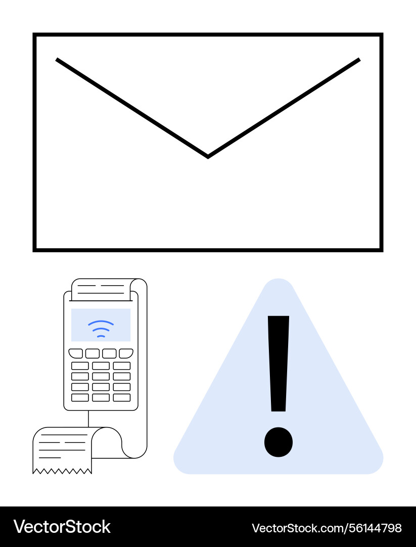 Email notification of payment issue and alert sign Vector Image