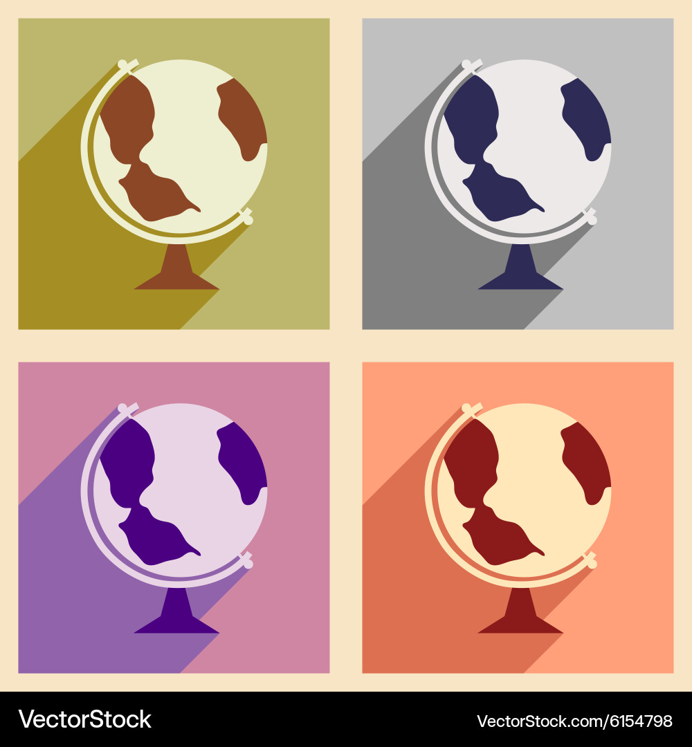 Flat with shadow concept and mobile application vector image