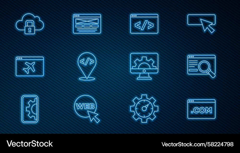 Front-End UI/UX Development Icons Vector Image
