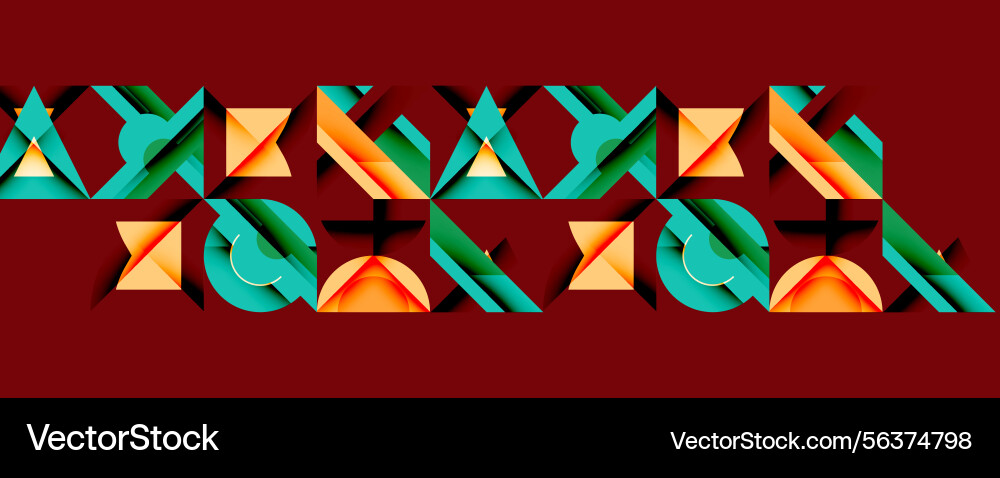 Geometric shapes repeat creating abstract pattern Vector Image