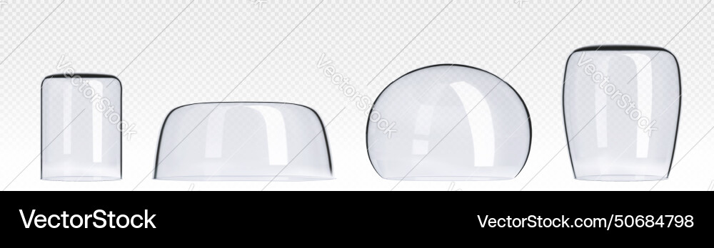 Glass transparent hemisphere dome cover Glass transparent hemisphere dome cover vector image