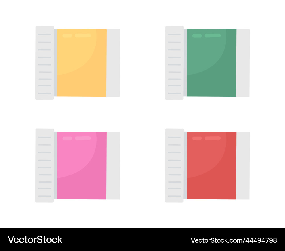 Gouache paints semi flat color objects set Vector Image