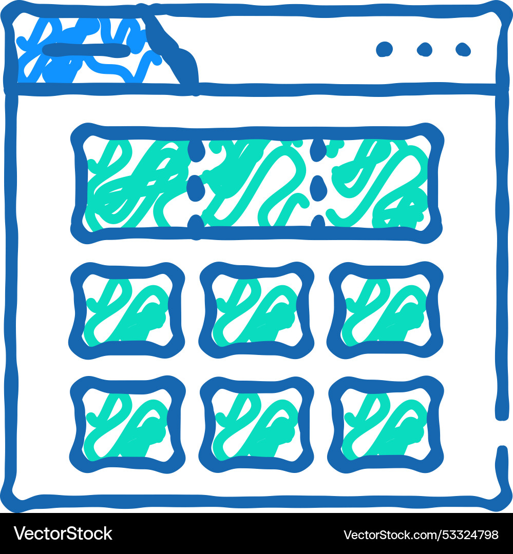 Grid system ux ui design icon doodle Grid system ux ui design icon doodle vector image