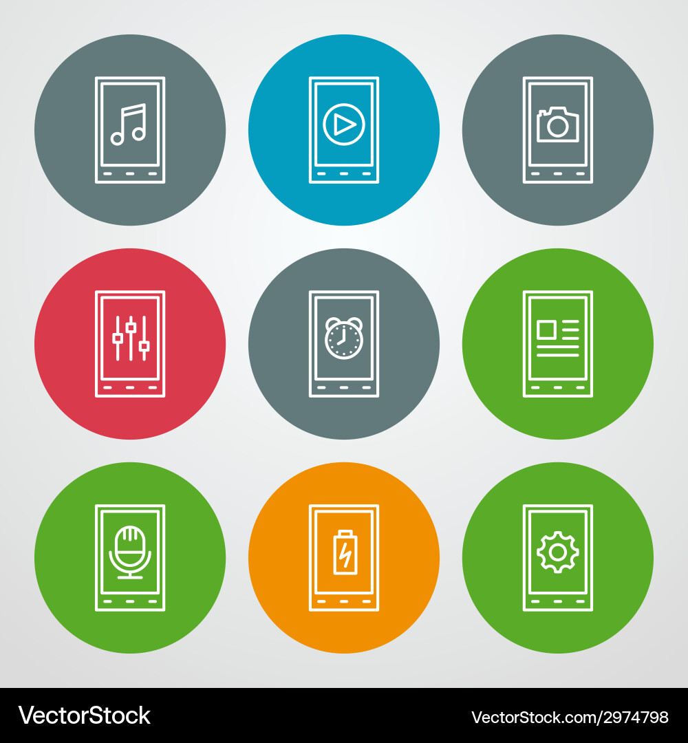 Line icons set for web site design and mobile apps vector image