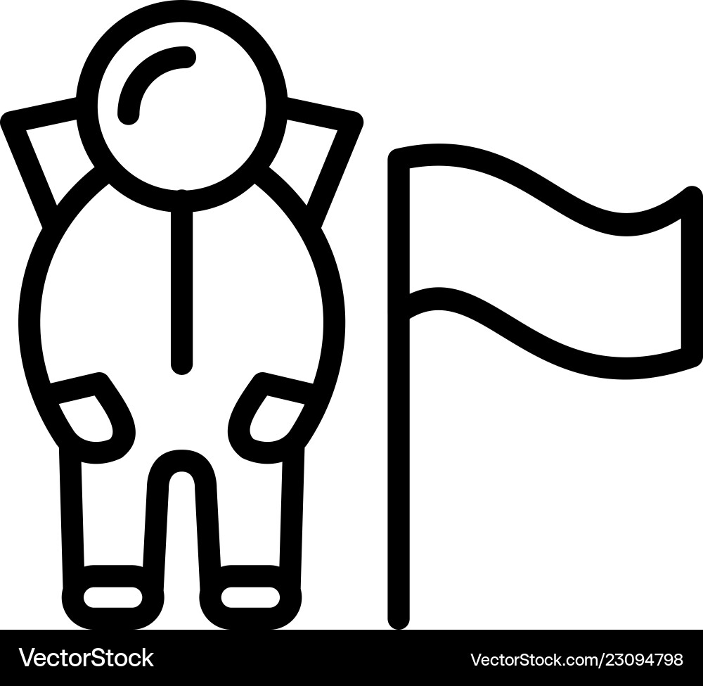 Man with flag icon Vector Image