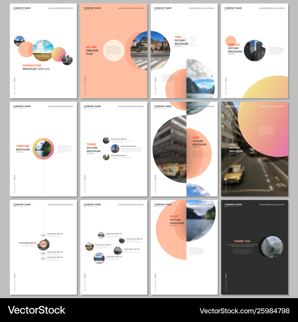 Minimal brochure templates with colorful gradient Minimal brochure templates with colorful gradient vector image