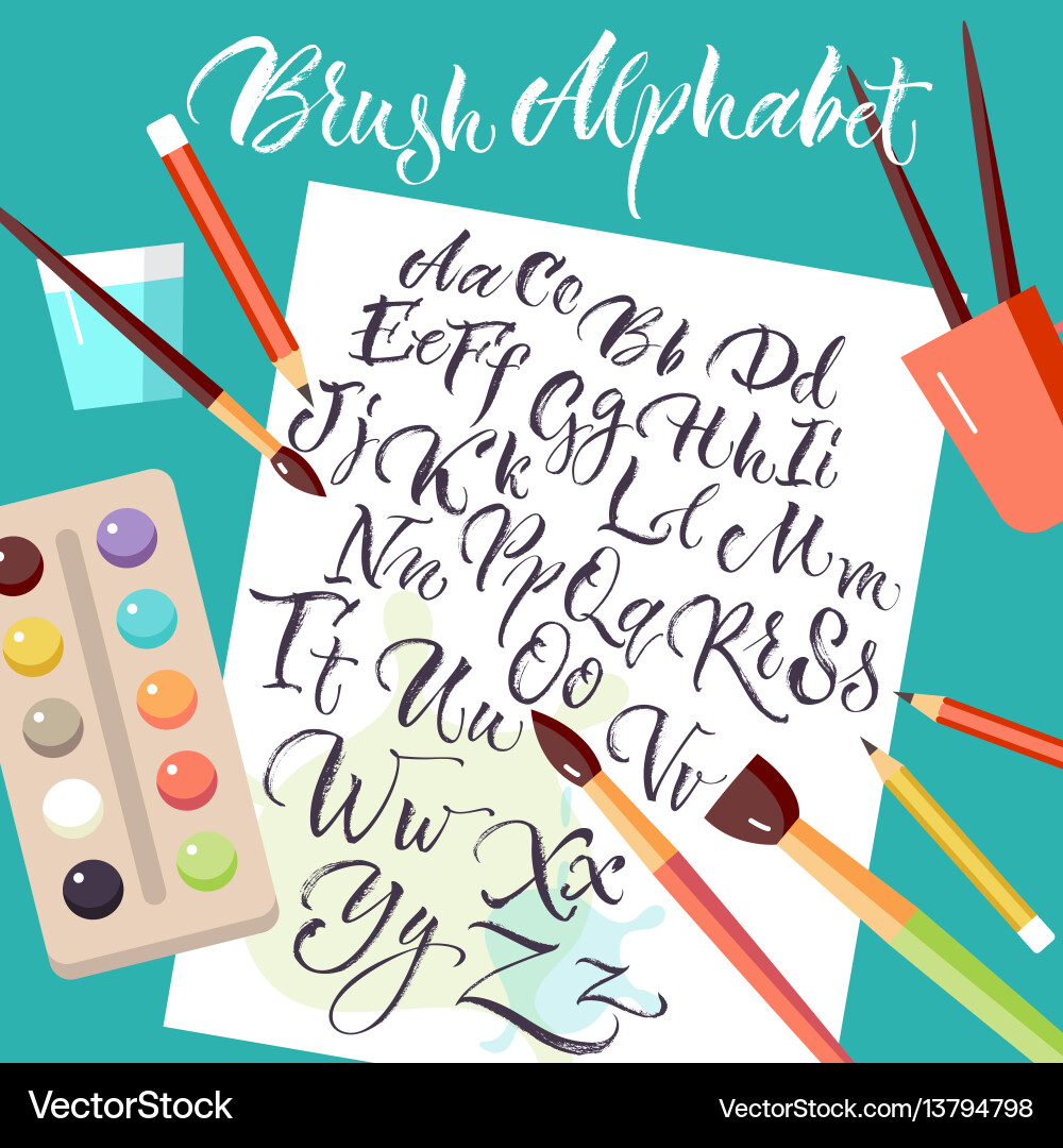 Paper sheet with hand drawn alphabet Paper sheet with hand drawn alphabet vector image