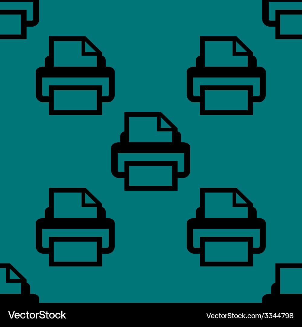 Printer web icon flat design seamless pattern Vector Image