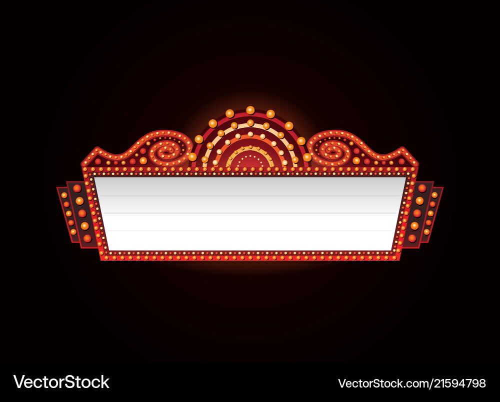 Retro Cinema Neon Sign Vector Image