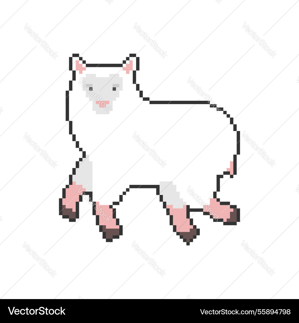 Sheep pixel art lamb cartoon 8 bit farm animal Sheep pixel art lamb cartoon 8 bit farm animal vector image