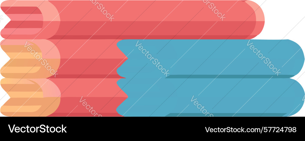Stack of folded towels in relaxing colors design Vector Image