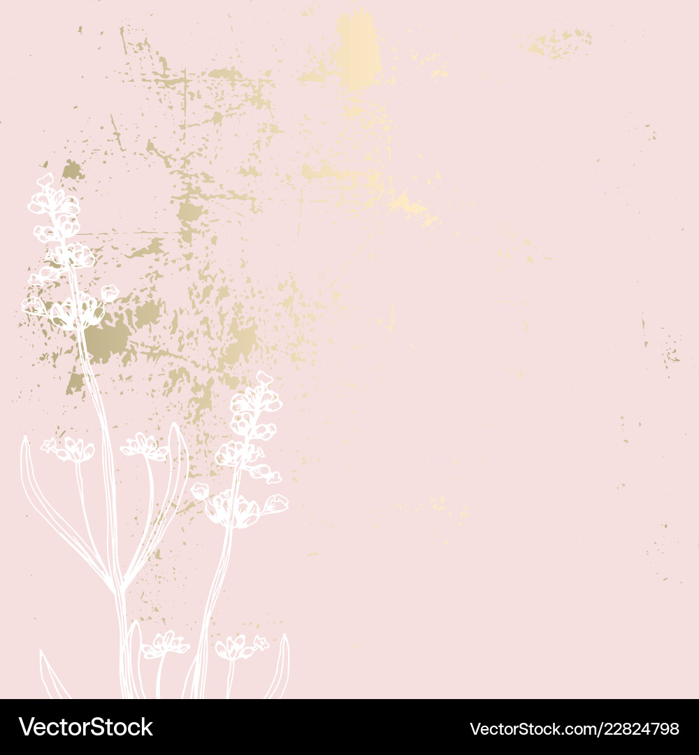 Trendy pink gold floral lavender pastel vintage Trendy pink gold floral lavender pastel vintage vector image
