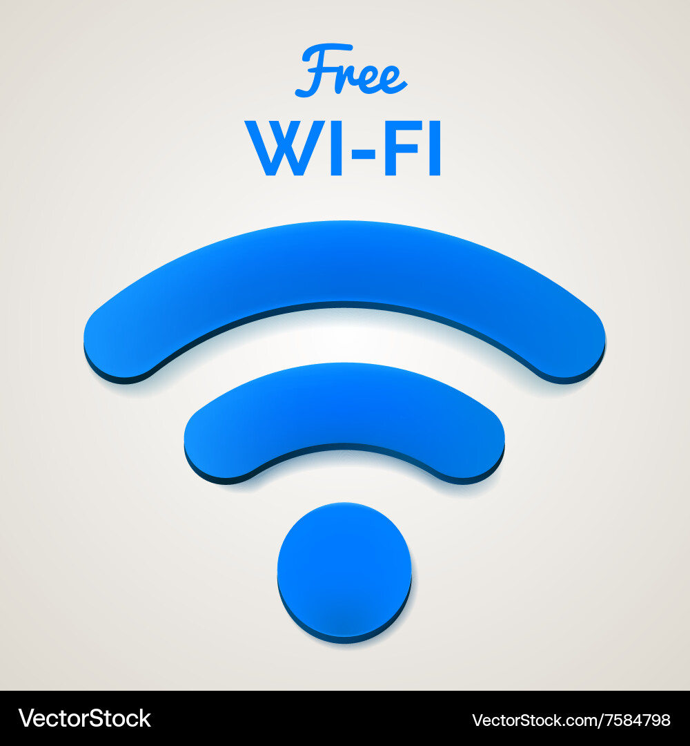 Wi-fi signal isolated free text Vector Image