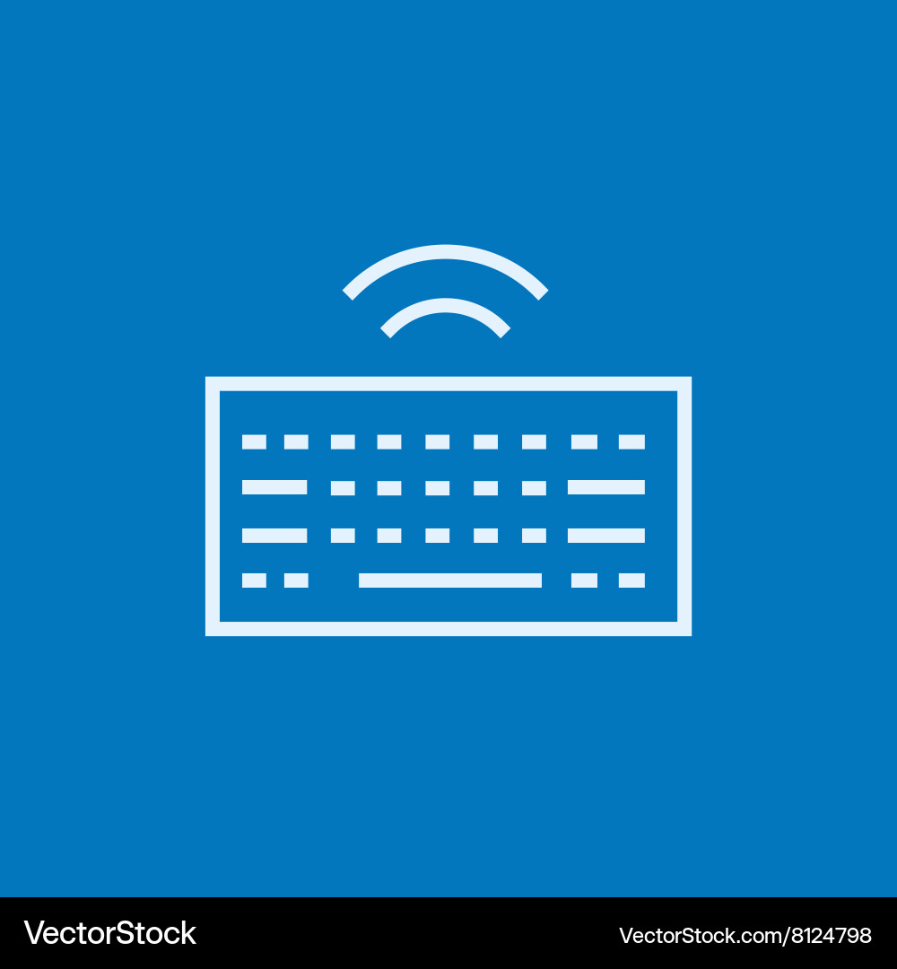 Wireless keyboard line icon Vector Image
