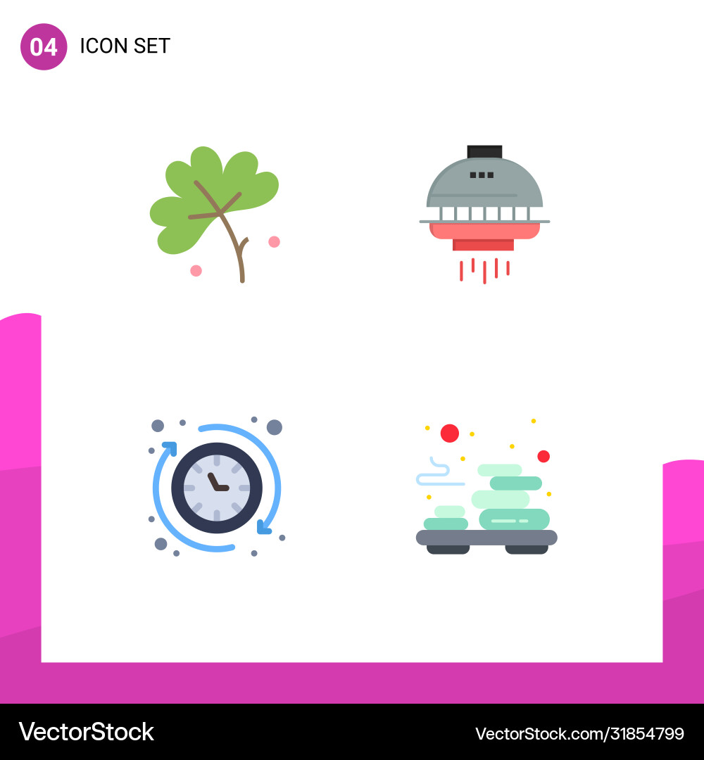 4 universal flat icons set for web and mobile Vector Image