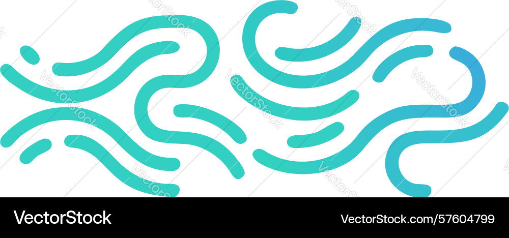 Abstract fluid cyan wavy line pattern design vector image