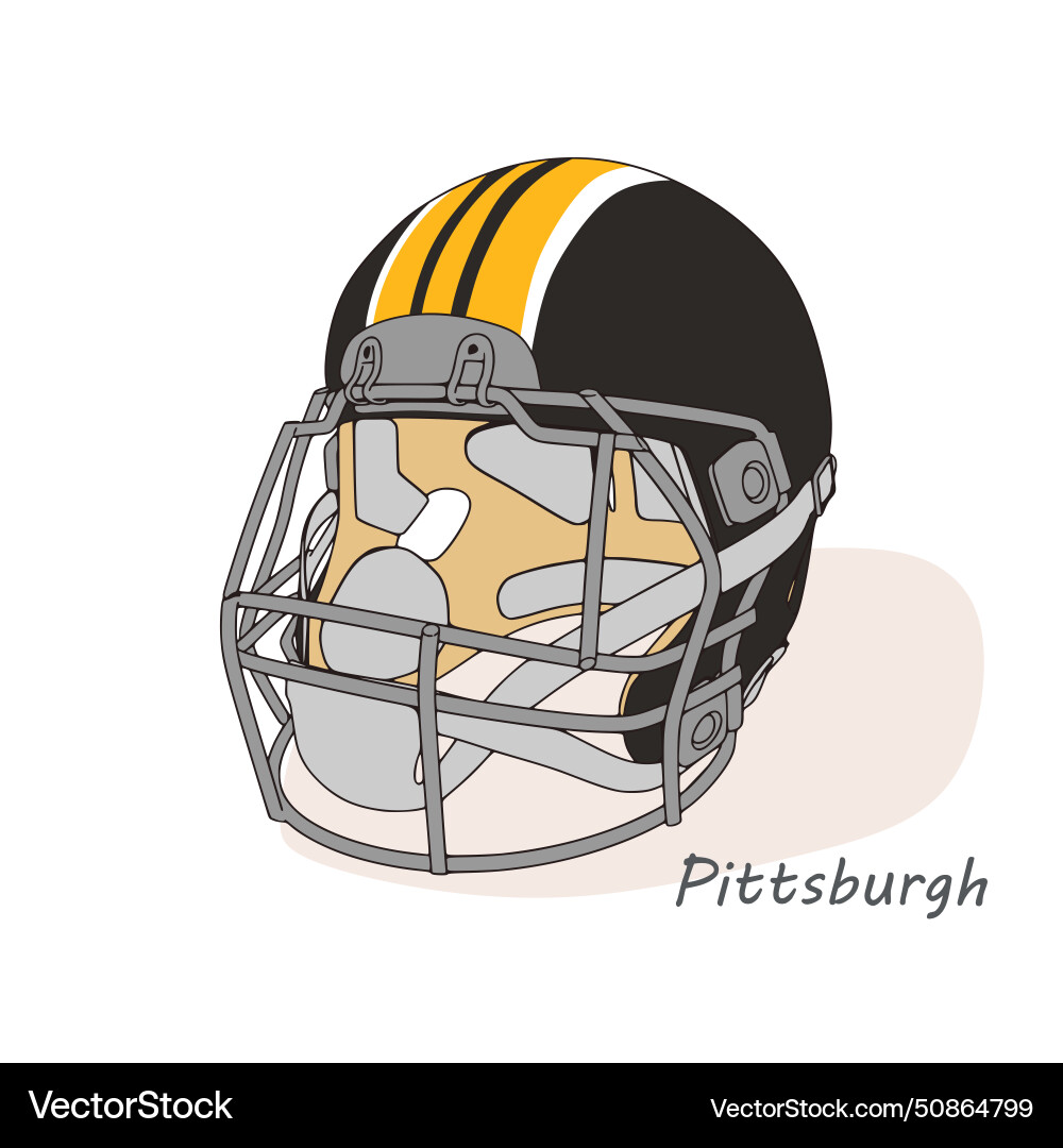 American football helmet with pittsburgh steelers American football helmet with pittsburgh steelers vector image