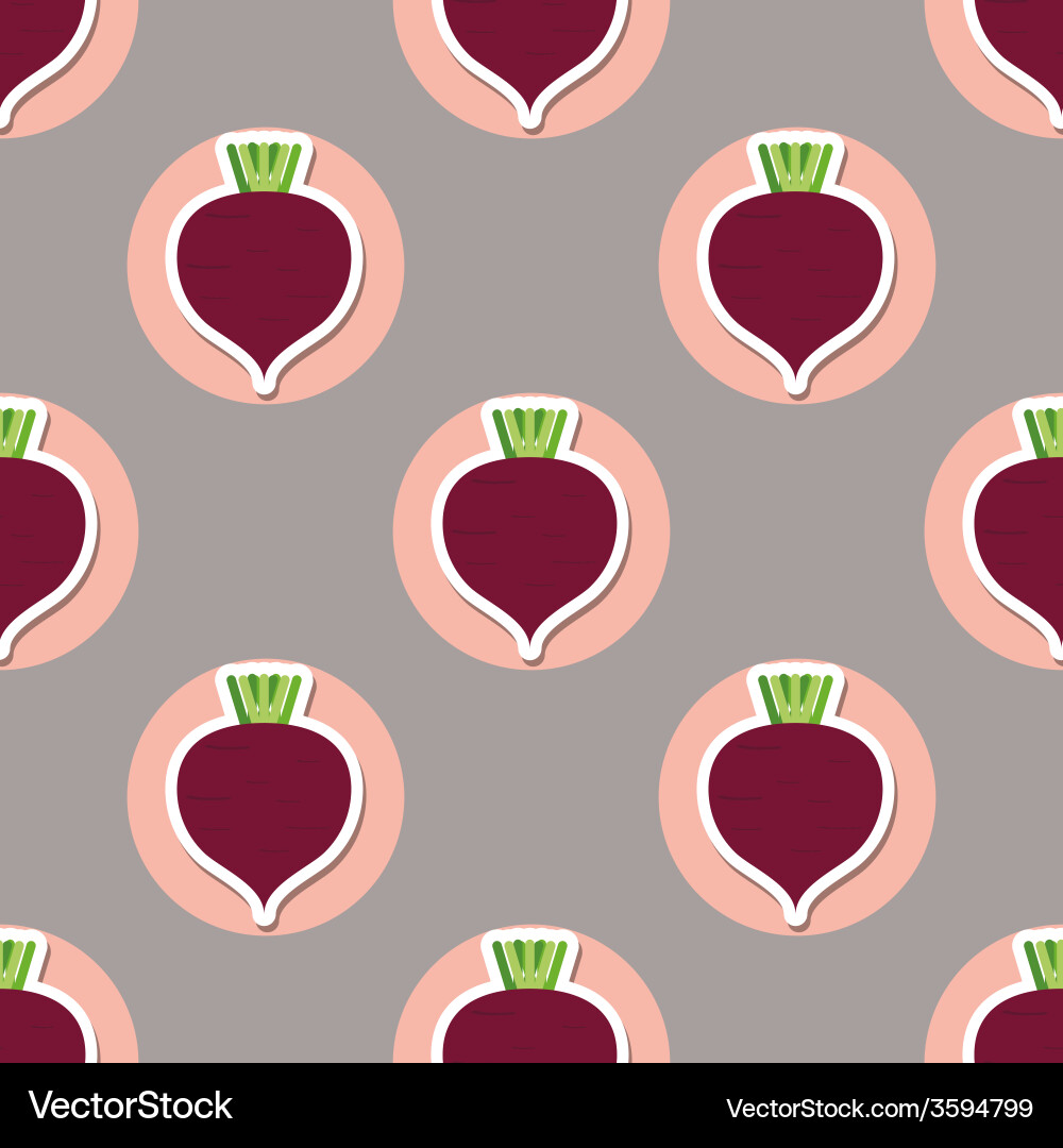 Beet pattern seamless texture with beetroot vector image