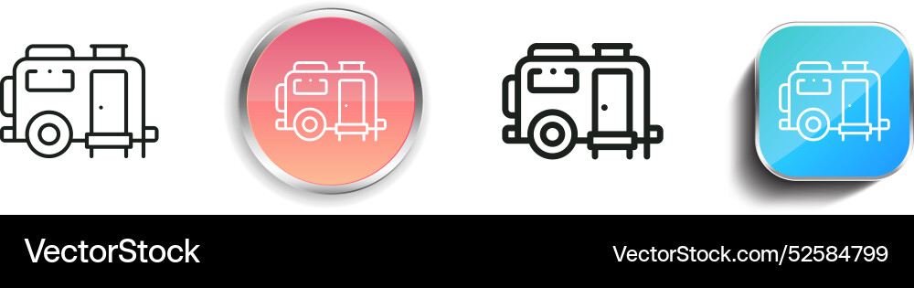 Caravan icon thin linear regular and button style vector image