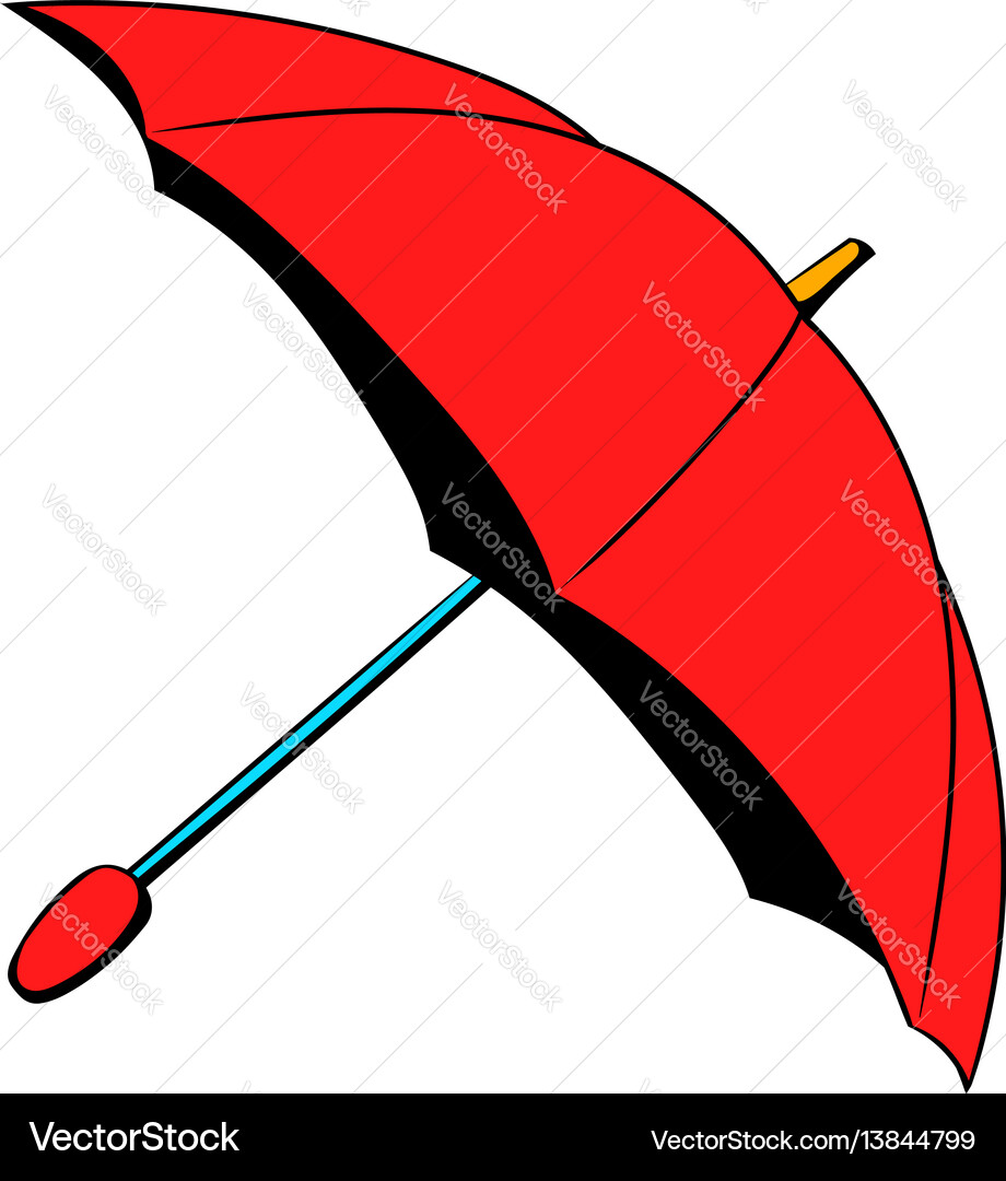 Cartoon Red Umbrella Vector Image
