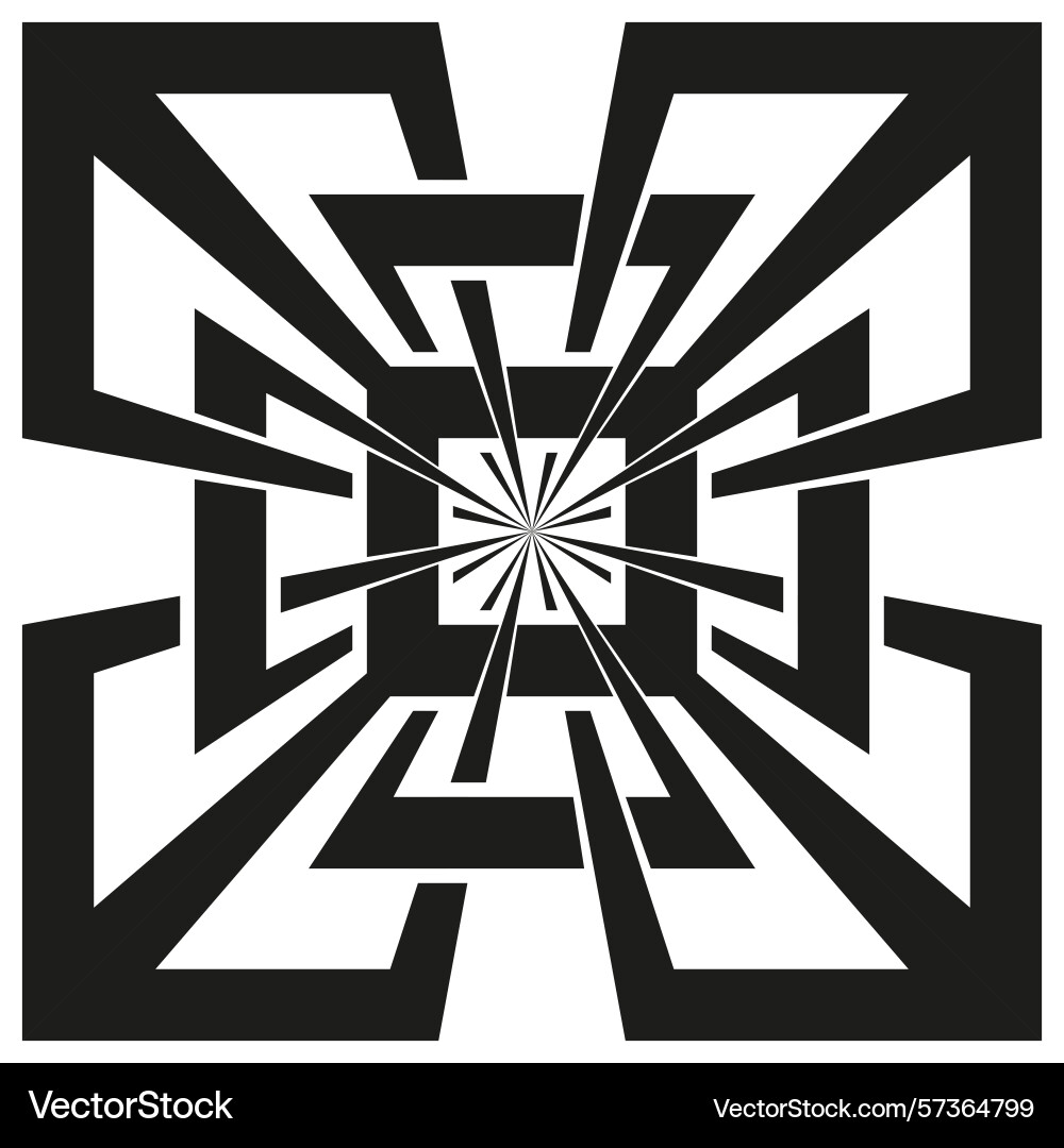 Concentric square pattern abstract geometric Vector Image