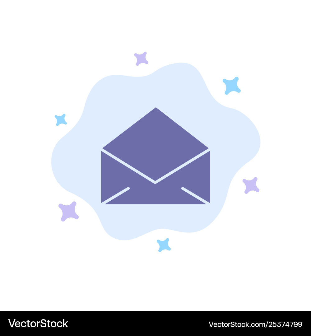 Email mail message open blue icon on abstract Vector Image