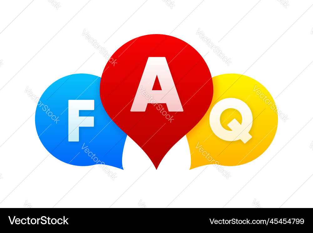 Faq concept banner with question marks searching Faq concept banner with question marks searching vector image