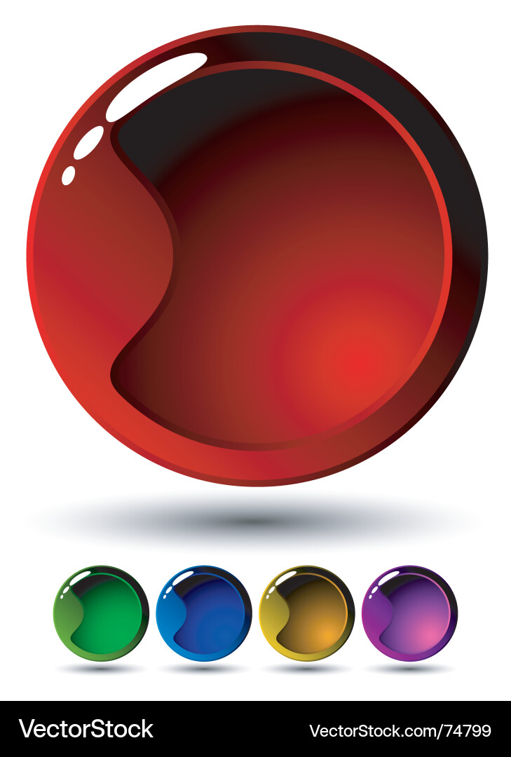 Glossy Circular Buttons vector image