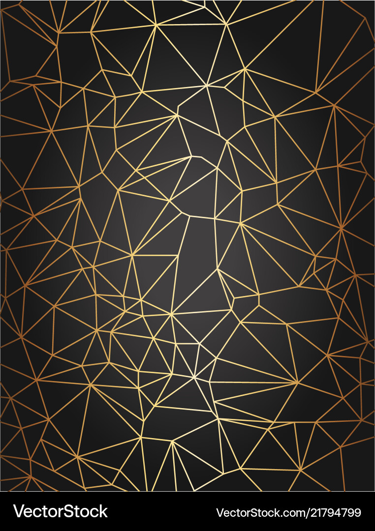 Golden triangle grid on black gradient background Golden triangle grid on black gradient background vector image