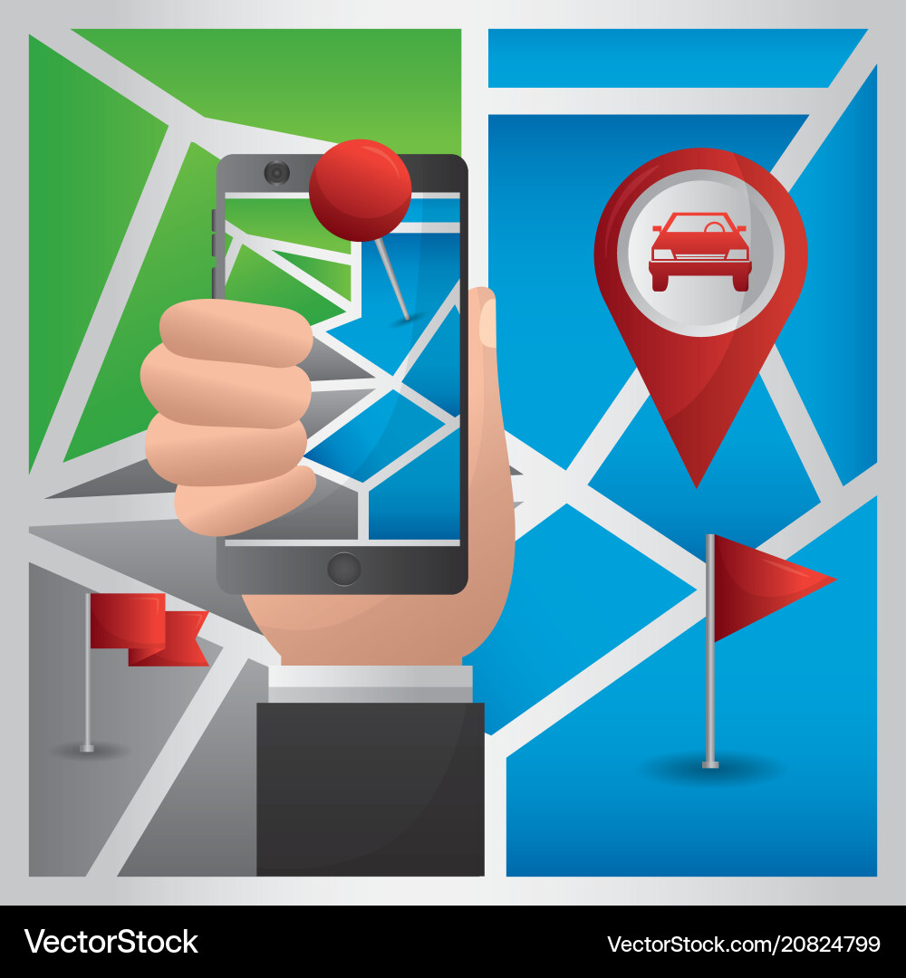 Gps navigation application vector image