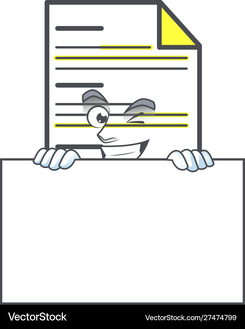 Grinning with board document for a contract Grinning with board document for a contract vector image