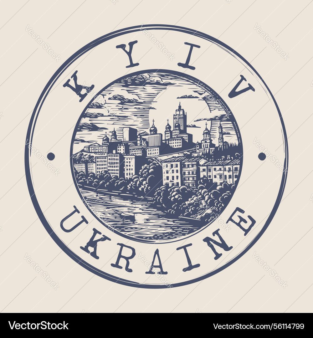 Kyiv ukraine stamp city postmark Kyiv ukraine stamp city postmark vector image