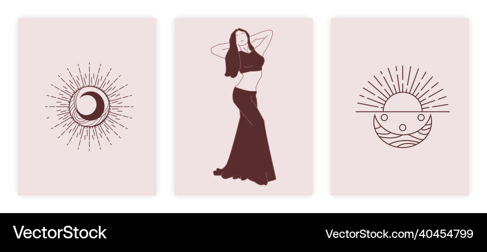 Mystic women set Mystic women set vector image