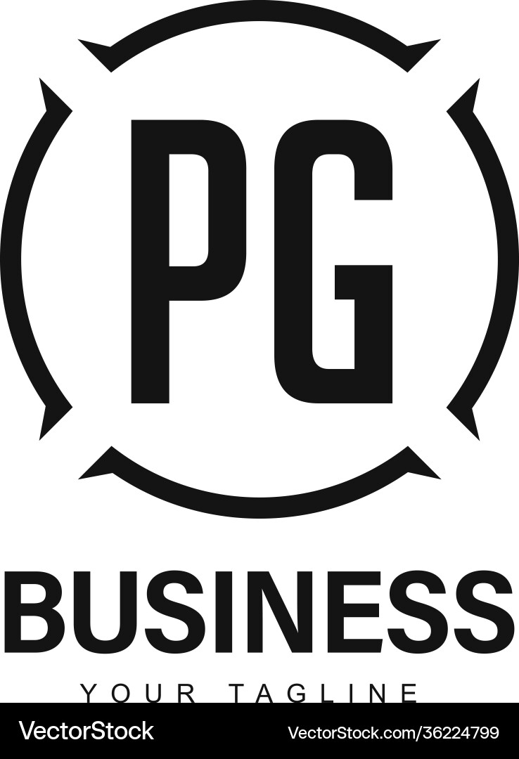Pg initial a logo design with abstract style Vector Image
